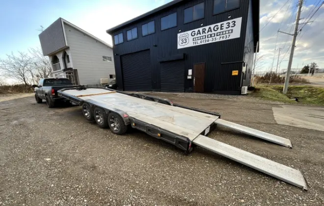 積載トレーラー完備